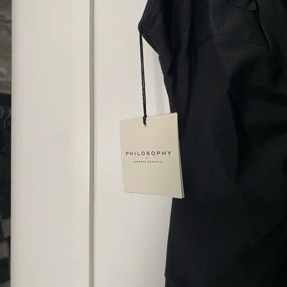 NWT Philosophy Di Lorenzo Serafini ruffle-trim fluted maxi dress IT 42